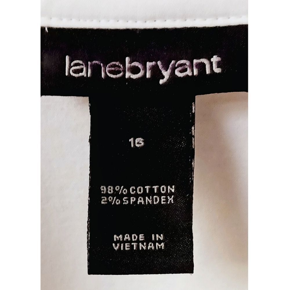 NWOT LANEโBRYANT Plus Size White Short Sleeve dressโShirt. - Picture 4 of 9